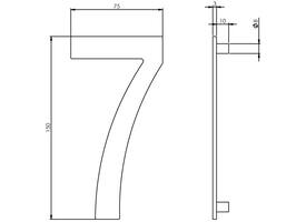 Huisnummer 7 150mm rvs