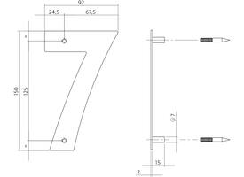 Huisnummer 7 150mm rvs