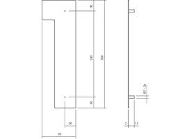 Huisnummer 1 XL 300mm rvs