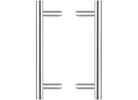 Deurgrepen T-schuin 500x90x30mm hart op hart 300mm rvs