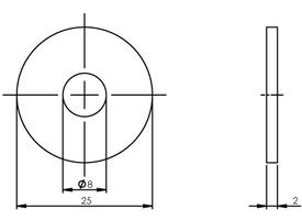 Drukverdeelrozet ø25mm tbv deurgrepen rvs