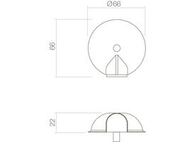 Deurstop bol ø67x24mm met nokken vloermontage rvs