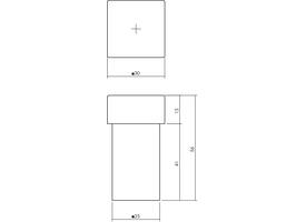 Deurstop vierkant 56x30x30mm universele montage rvs