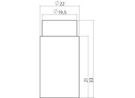 Deurstop ø22x33mm wandmontage rvs