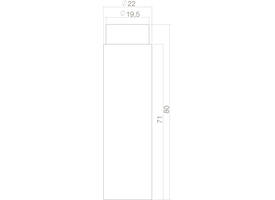 Deurstop ø22x80mm wandmontage rvs