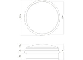 Deurstop Rondo ø100x50mm, aanslag hoogte 31mm rvs