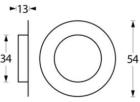 Schuifdeurkom rond 34/55mm verdekt rvs