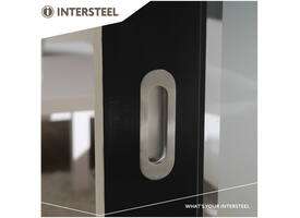 Schuifdeurkom ovaal 120x40mm verdekt rvs