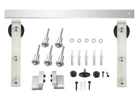 Schuifdeursysteem 2x1 meter met hangrollen recht 290mm rvs