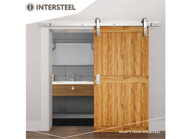 Schuifdeursysteem 2x1 meter met hangrollen recht 290mm rvs