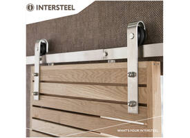 Schuifdeursysteem 2x1 meter met hangrollen recht 290mm rvs