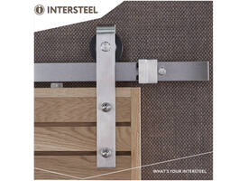 Schuifdeursysteem 2x1 meter met hangrollen recht 290mm rvs