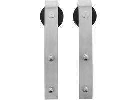 Set van 2 rollers recht 290mm tbv schuifdeursysteem 450101 inclusief bevestiging rvs