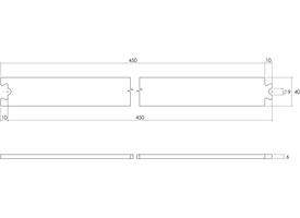 Tussenrail 45cm tbv schuifdeursysteem inclusief bevestigingsset rvs