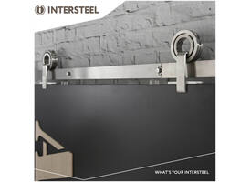 Schuifdeursysteem 2x1 meter met hangrollen open wiel top 155mm rvs