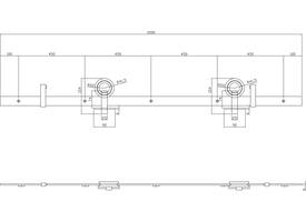 Schuifdeursysteem 2x1 meter met hangrollen open wiel top 155mm rvs