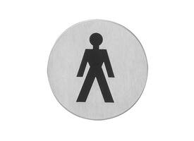 Pictogram zelfklevend rond ø76mm WC heren rvs