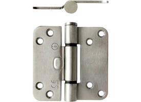 Glijlagerscharnier afgerond 3,5" (89x89x3mm) doorgezette knoop CE rvs