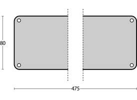 Duwplaat 80x475x1,5mm rvs
