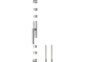 Set kruk-espagnolet links Hoek 90° ø19mm incl stangenset 2x 1245mm rvs geborsteld