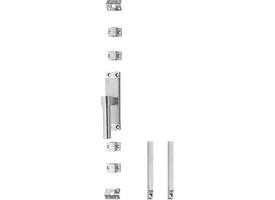 Set kruk-espagnolet links L-recht inclusief stangenset 2x 1245mm rvs geborsteld