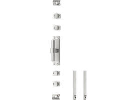 Set kruk-espagnolet links T-recht inclusief stangenset 2x 1245mm rvs geborsteld