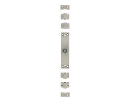 Kruk-espagnolet huis links RVS  incl.4 geleidehuisjes/2 hoekplaatjes