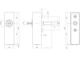 Slotconstructie rechthoekig voor raamkruk hals ø16mm stift 7x32mm rvs