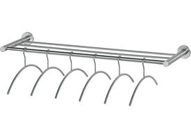 Garderobe 1 meter met 6 kledinghangers rvs