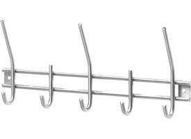 Garderobe rek 378x155mm met 5 haken rvs