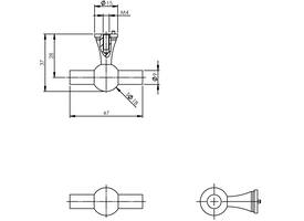 Meubelknop T-vorm conisch 18mm rvs