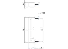 Meubelgreep rechthoek 20x10 128mm rvs