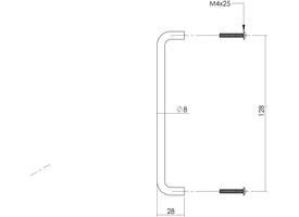 Draadgreep ø8 x 128mm rvs