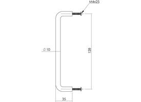 Draadgreep ø10 x 128mm rvs