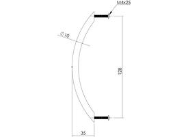 Draadgreep gebogen ø10 128mm rvs