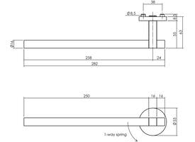 Gatdeel links Shiraat by Grand & Johnson op rozet met schroefgaten ø55x8mm PVD koper mat