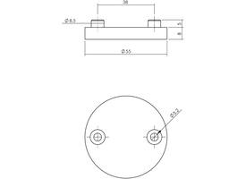 Afdekrozet ø55x8mm PVD koper mat