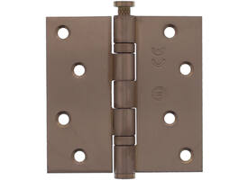Kogellagerscharnier recht 3,5" (89x89x2,5mm) CE inclusief schroeven PVD brons