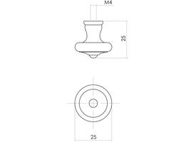 Meubelknop ø25mm smeedijzer zwart