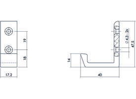 Jashaak met verticale schroefgaten aluminium