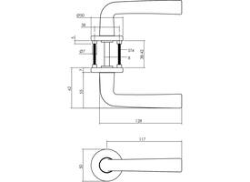 Deurkruk Conisch met rozet verdekt ø50x7mm met nokken aluminium F1