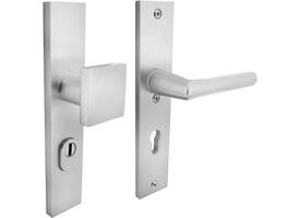 SKG3 veiligheidsbeslag rechthoekig 250x50mm greep/kruk Jura met veerconstructie profielcilindergat 72mm met kerntrekbeveiliging aluminium F1