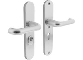 SKG3 veiligheidsbeslag ovaal 250x50mm kruk/kruk Rond met veerconstructie profielcilindergat 55mm met kerntrekbeveiliging aluminium F1