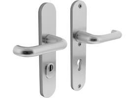 SKG3 veiligheidsbeslag ovaal 250x50mm kruk/kruk Rond met veerconstructie profielcilindergat 72mm met kerntrekbeveiliging aluminium F1