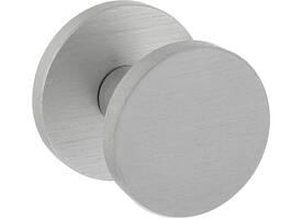 Voordeurknop plat ø55mm op achterplaat ø60mm éénzijdige montage aluminium F1