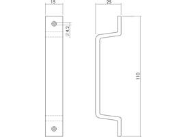 Handgreep profiel 110 x 16mm aluminium F1
