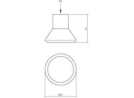 Meubelknop taps ø28mm essenhout