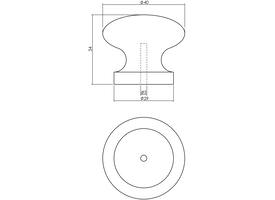 Meubelknop ø40mm grenenhout