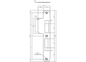 Sluitplaat 192x25x1,5mm tbv 55pc SKG sluitkom 950803 DIN rechts rvs