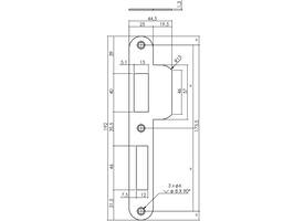 Sluitplaat 192x25x1,5mm tbv 72pc SKG sluitkom 950803 DIN links rvs